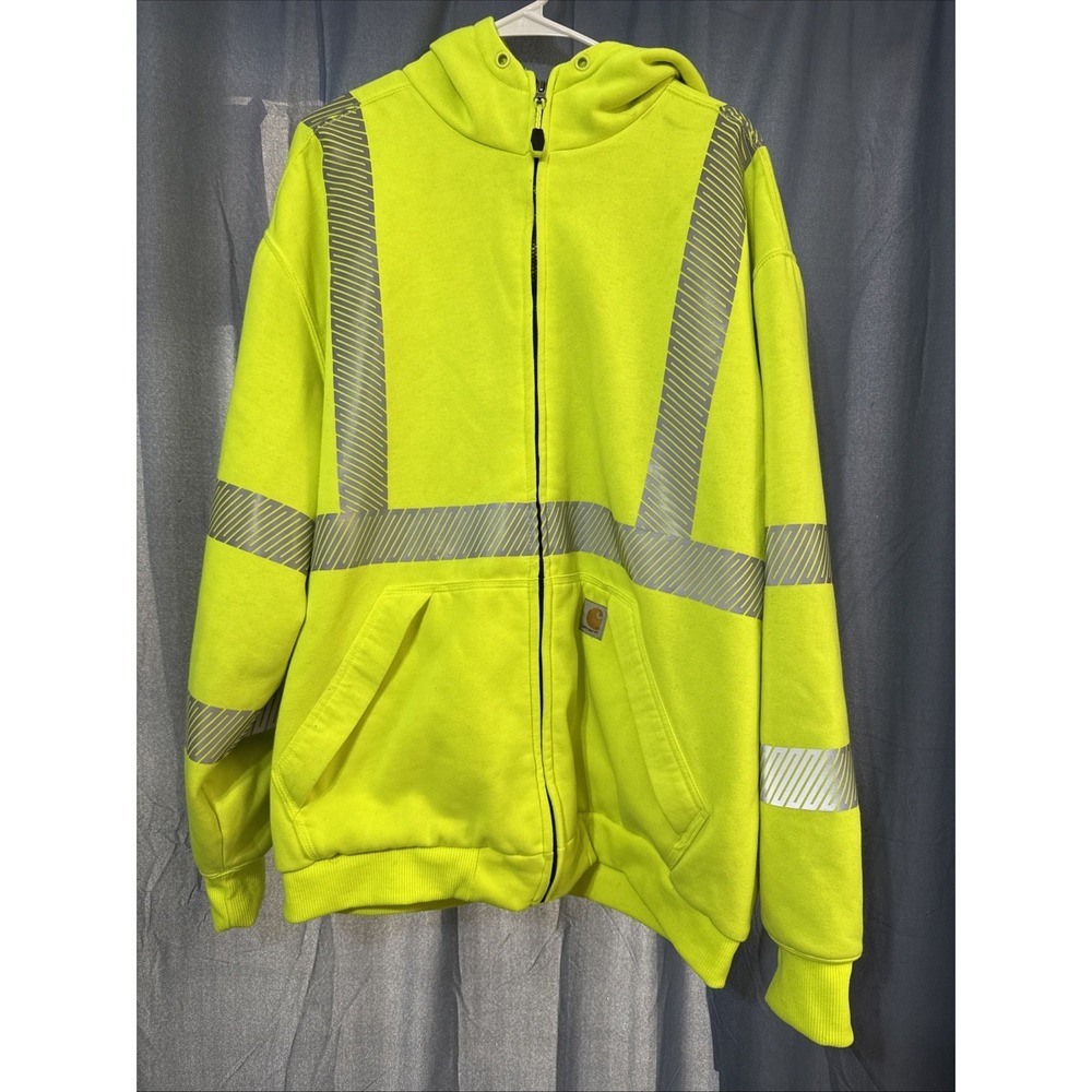 Carhartt Men's Rain Defender High Visibility Hoodie 2XL Loose Fit